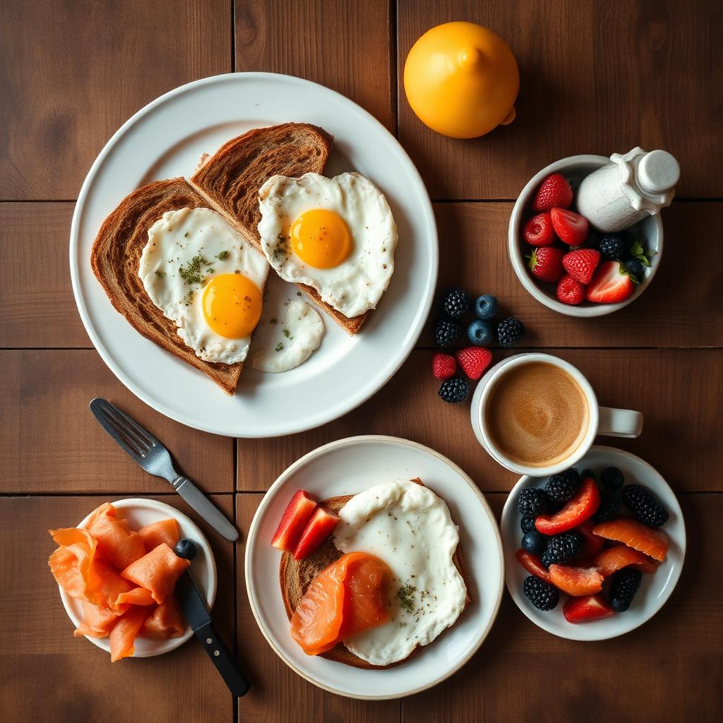 Brunchtallerken set fra oven